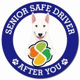 カーサイン 高齢者マーク SENIOR SAFE DRIVER ブルテリア マグネット 強力 直径13cm 肉球 日本製 車 ステッカー