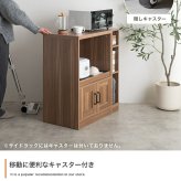 食器棚 ゴミ箱収納付き キッチンカウンター 伸縮式 キャスター付き キッチン収納 レンジ台 カップボード 幅74～122.5 サイドラック スライド棚 スライドトレー コンセント付き 扉収納 間仕切り コンパクト テーブル ゴミ箱上 家電 炊飯器：