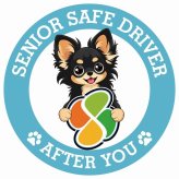 カーサイン 高齢者マーク SENIOR SAFE DRIVER ロングコートチワワ ステッカー シール 直径13cm 肉球 日本製 車