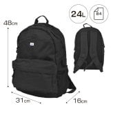 Lee リー オーバーオールバックパック リュック メンズ レディース 撥水 大容量 A4 B4 通勤 通学 おしゃれ 24L カジュアル リュックサック 黒 ブラック デイパック バックパック 旅行 アウトドア PC収納 A4収納 多機能 サイドポケット 背面メッシュ 無地 シンプル 男女兼用