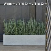 植木鉢 おしゃれ 大型 幅80cm 高さ18.5cm 鉢カバー KONTON コントン リオ スリムロー 長方形 横長 四角 ファイバーセメント セメント 屋外 室内 高級 北欧 モダン ナチュラル 観葉植物用 サボテン 多肉植物 特大 玄関 プランター グレー