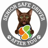 カーサイン 高齢者マーク SENIOR SAFE DRIVER ハバナブラウン ステッカー シール 直径13cm 肉球 日本製 車
