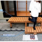 ウッドデッキ デッキ縁台180×58 3点セット ウッドデッキ風 簡単 縁側 本格的 DIY 木製 天然木 庭 ベランダ マンション おしゃれ 小型 北欧 ガーデン 屋外 家具 ブラウン ダークブラウン ライトブラウン エクステリア 2個組