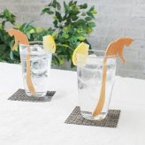 マドラー スプーン カトラリー おしゃれ 木 木製 マドラースプーン 猫 ネコ 業務用 かわいい 16cm 漆 天然木製 食器 カフェ風 シンプル ロング スイーツ 漆塗り コーヒー カフェオレ 焼酎 ねこのしっぽ ブナの木