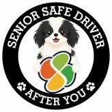 カーサイン 高齢者マーク SENIOR SAFE DRIVER 狆 ステッカー シール 直径13cm 肉球 日本製 車