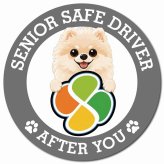カーサイン 高齢者マーク SENIOR SAFE DRIVER ポメプー マグネット 強力 直径13cm 肉球 日本製 車 ステッカー