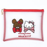 サンリオ ハローキティ ×くまのがっこう フラットメッシュポーチ Sanrio