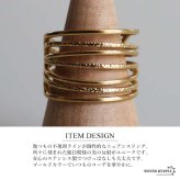 ステンレス 不規則ラインリング ニュアンスリング ごつめ ワイドリング ゴールド プチプラ 槌目模様 透かし 軽やか 存在感 多重 オープン レディース 女性 指輪 金属アレルギー対応