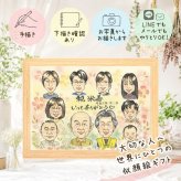 似顔絵 米寿祝い 贈り物 名入れ 手描き プレゼント ギフト 米寿 長寿 誕生日 長寿祝い 88歳 大人数 両親 家族 お母さん お父さん 修正無料 名入れ 下書き確認 そっくり 宝物 似てる 実績多数 長寿 思い出 88歳 喜寿祝い 色紙 快気祝い 感激 カラフル 古希祝い ハロウィン イラスト 闘病中の方への励まし 感謝の品 お祝いの品 白寿祝い 還暦祝い