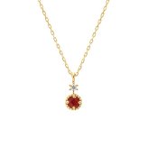 【無料ラッピング】  ヨンドシー 4℃ EAU DOUCE4℃【1月誕生石】K10 イエローゴールド ネックレス ダイヤモンド ガーネット レディース ブランド 正規品 新品 ギフト プレゼント 人気 おすすめ 誕生日 記念日 クリスマス 送料無料