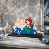 国産ヒノキの童話シリーズ｜人魚姫の木製組み木｜台座付き・アクリル絵の具仕上げ｜木製インテリア・贈り物