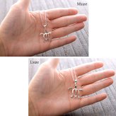 ハワイアンジュエリー ネックレス ホヌ ペアネックレス 2本セット ホヌ Mサイズ Lサイズ お守りモチーフ シルバー925 ギフトラッピング可能 大人 友達 シンプル 長さ選べる カップル 夫婦 プレゼント ハロウィン 【品番：CG-SP24601-SP24701P】