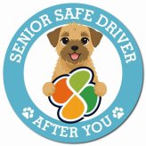 カーサイン 高齢者マーク SENIOR SAFE DRIVER ボーダーテリア マグネット 強力 直径13cm 肉球 日本製 車 ステッカー