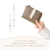 ミニ財布 レディース 本革 牛革 ブランド 窓付き パスケース 定期入れ 推し活 写真入れ バイカラー タッセルチャーム付き フラグメントケース L字ファスナー 小銭入れ コンパクト シボ革 レザー ウォレット カード 収納 軽い 小さめ 女性 ギフト プレゼント Clelia クレリア Allegro アレグロ CL-13202