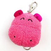 たべっ子どうぶつ マスコットリール キーホルダー かば ピンク キーリング アクセサリー