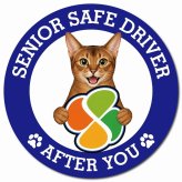 カーサイン 高齢者マーク SENIOR SAFE DRIVER アビシニアン マグネット 強力 直径13cm 肉球 日本製 車 ステッカー