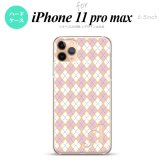 iPhone11ProMax iPhone11pro max スマホケース ハードケース アーガイル ピンク グレー +アルファベット メンズ レディース nk-i11pm-1411i