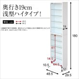 ラック コレクション コレクションケース ハイタイプ 浅型 ディスプレイ フィギュア ショーケース 壁面収納 ダークブラン ホームテイスト CLR-485 -Luke-ルーク 浅型ハイタイプ 新生活