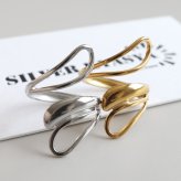 ステンレス ニュアンスリング ごつめ 不規則 メタルリング ワイドリング ゴールド シルバー 指輪 太め 大きめ 存在感 お洒落 ハグ 幾何学 個性的 プチプラ レディース 女性 金属アレルギー対応