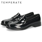 TEMPERATE テンパレイト EATHAN イーサン レインシューズ レディース 完全防水 ローファー 2cmヒール ローヒール 歩きやすい 滑りにくい 光沢感 シンプル きれいめ