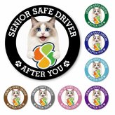 カーサイン 高齢者マーク SENIOR SAFE DRIVER ラグドール マグネット 強力 直径13cm 肉球 日本製 車 ステッカー
