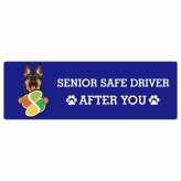 カーサイン 高齢者マーク SENIOR SAFE DRIVER シェパード ステッカー シール 長方形 15x5cm 肉球 日本製 車