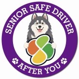 カーサイン 高齢者マーク SENIOR SAFE DRIVER アラスカンマラミュート マグネット 強力 直径13cm 肉球 日本製 車 ステッカー