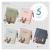 財布 レディース 二つ折り カードケース かわいい ミニ財布 コンパクト 小銭入れ お札入れ カード入れ コインケース 刺繍 動物 誕生日 プレゼント ギフト 贈り物 女性 子供