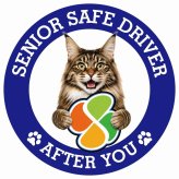カーサイン 高齢者マーク SENIOR SAFE DRIVER メインクーン ステッカー シール 直径13cm 肉球 日本製 車