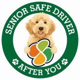 カーサイン 高齢者マーク SENIOR SAFE DRIVER オーストラリアンラブラドゥードル ステッカー シール 直径13cm 肉球 日本製 車