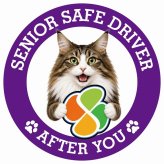 カーサイン 高齢者マーク SENIOR SAFE DRIVER ノルウェージャンフォレストキャット ステッカー シール 直径13cm 肉球 日本製 車