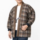 はんてん メンズ 日本製 裏ボア フリース リブ袖 冬用 アクリル100％ 71-7380 M/L セール どてら 保温 男性用 暖かい おしゃれ 半天 半纏 袢纏 男性用 ちゃんちゃんこ 丹前 おしゃれ 冬 あたたかい 部屋着 敬老の日 プレゼント ギフト 布団  還暦 40代 50代 60代 70代