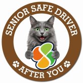 カーサイン 高齢者マーク SENIOR SAFE DRIVER ネベロング マグネット 強力 直径13cm 肉球 日本製 車 ステッカー