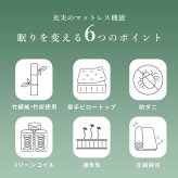 ピロートップ付き マットレス (ポケット) シングル セミダブル ダブル ポケットコイル 竹繊維 竹炭 防ダニ 抗菌 防臭 両面仕様 やや硬め 3Dメッシュ マット 通気性 おすすめ 直置き 一人暮らし 新生活 防臭機能付きの中綿と張地には竹繊維 まくら