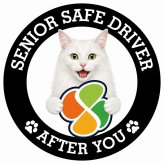 カーサイン 高齢者マーク SENIOR SAFE DRIVER ターキッシュアンゴラ ステッカー シール 直径13cm 肉球 日本製 車