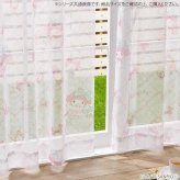 サンリオ マイメロディ レースカーテン 2枚組 幅100×丈176cm 形状記憶 遮光 洗える キャラクター おしゃれ 子供部屋 女の子 ピンク パステルカラー 可愛い 窓辺 インテリア サンリオ正規ライセンス品