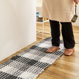 ラグ カーペット 玄関マット 洗える 室内用 屋内用マット マット インテリアマット ワッフル ギンガムチェック 厚手 ポコポコ おしゃれ ホット 床暖房OK 45×120cm
