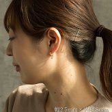 ピアス フープ つけっぱなし 小さめ ステンレス アレルギー対応 幅2.5mm × 内径 8mm 12mm 太め 中折れ 大人 上品 通勤 オフィス シンプル