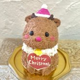 トナカイさんの立体ケーキ　(お届けは12/21まで ) クリスマス トナカイ サンタ 可愛い ケーキ 立体  子供 人気 プレゼント  パーティー 12月