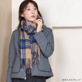 カシミヤ ストール カシミヤ100％ ストール 大判 チェック 柄ストール【名入れ刺繍】【200cm×60cm】カシミア チェックストール  秋冬 厚手 マフラー クリスマス ギフト 大判ストール(cs1066)