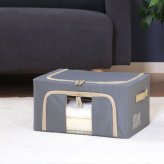 収納ボックス フタ付き 布 前開き 通販 窓付＆積み重ね収納ボックス 22L 衣類収納ボックス 収納ケース 窓付き収納ボックス 折りたたみ ファスナー ふた付き 蓋つき 収納 ボックス 奥行29cm 高さ20cm 収納用品 押入れ収納 収納家具 インテリア