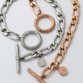 ハワイアンジュエリー ペアブレスレット つけっぱなし イニシャル 刻印 ステンレス 金属アレルギー ブランド 大人 シンプル マンテル トグル Tバー フィガロチェーン サージカルステンレス 2本セット クリスマス 記念日 プレゼント テラグラティア Terra-gratia PairBracelet【gbss211pair】