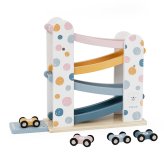 PolarB カースライダー ポルカドット[おもちゃ 1歳 知育玩具 誕生日プレゼント 木のおもちゃ 車 2歳 ミニカー 木製おもちゃ 男の子 プレゼント 女の子 1歳半 乗り物 ベビーおもちゃ スロープ クリスマスプレゼント]