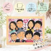 結婚40周年のギフトに、感謝が自然に伝わる似顔絵です。 似顔絵 結婚記念日 プレゼント 名入れ 手描き ギフト 贈り物 結婚40周年 記念 ルビー婚式 お祝い 大人数 家族 ご夫婦 ご両親 下書き確認 修正無料 名入れ そっくり 親孝行 サプライズ 宝物 宝物 一生もの ルビー婚式 40周年 感謝 記念日 初任給 お祝いの品 バレンタインデー 結婚祝い 感激 喜寿祝い クリスマス オリジナル