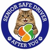 カーサイン 高齢者マーク SENIOR SAFE DRIVER サイベリアン ステッカー シール 直径13cm 肉球 日本製 車