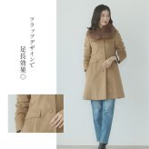 カシミヤ コート レディース カシミヤ100% フォックス ファー 着丈85cm ミドル丈 ブラック 秋 冬 40代 50代 大人 カシミヤコート フォーマル 卒業式 母 ひざ丈 小さいサイズ 低身長 ギフト プレゼント 6F (02000070r)