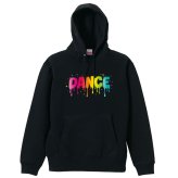 ダンス パーカー プルオーバー メンズ レディース ジュニア 練習着 裏パイル おもしろ 名入れ スウェット おしゃれ キッズ 大きいサイズ 文字入れ無料 「カラフルドリップDANCE」 アートワークスコウベ 【送料無料】