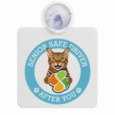 カーサイン 高齢者マーク SENIOR SAFE DRIVER ベンガル 車内用 吸盤タイプ 収れん火災防止タイプ 肉球 日本製 車 ステッカー