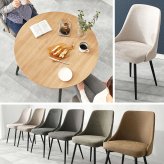 ダイニング３点セット テーブル:(約)幅102×奥行102×高さ72cm、チェア:(約)幅47×奥行51×高さ77.5×座面高43cm ナチュラル スチール ファブリック ポリエステル 合成皮革 組立式 天板は食事や軽作業に使いやすい直径９０センチ