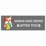 カーサイン 高齢者マーク SENIOR SAFE DRIVER ファレーヌ ステッカー シール 長方形 15x5cm 肉球 日本製 車